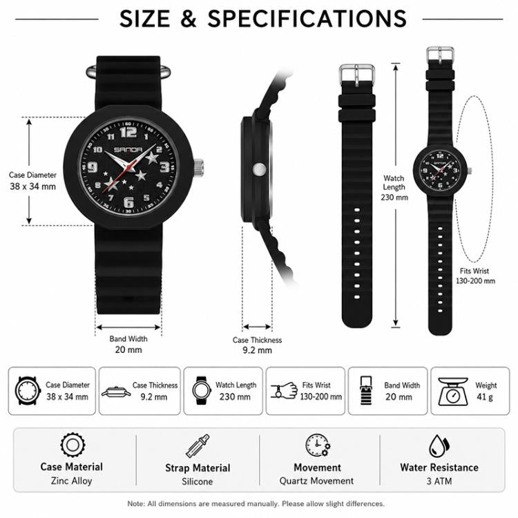 Orologio da studente SANDA 9123 3ATM resistente all'acqua