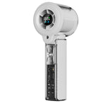 Ventilatore portatile ad alta velocità F5 con funzione di nebulizzazione e display a LED.