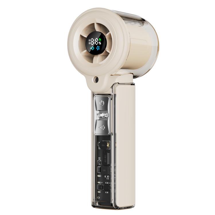 Ventilatore portatile ad alta velocità F5 con funzione di nebulizzazione e display a LED.