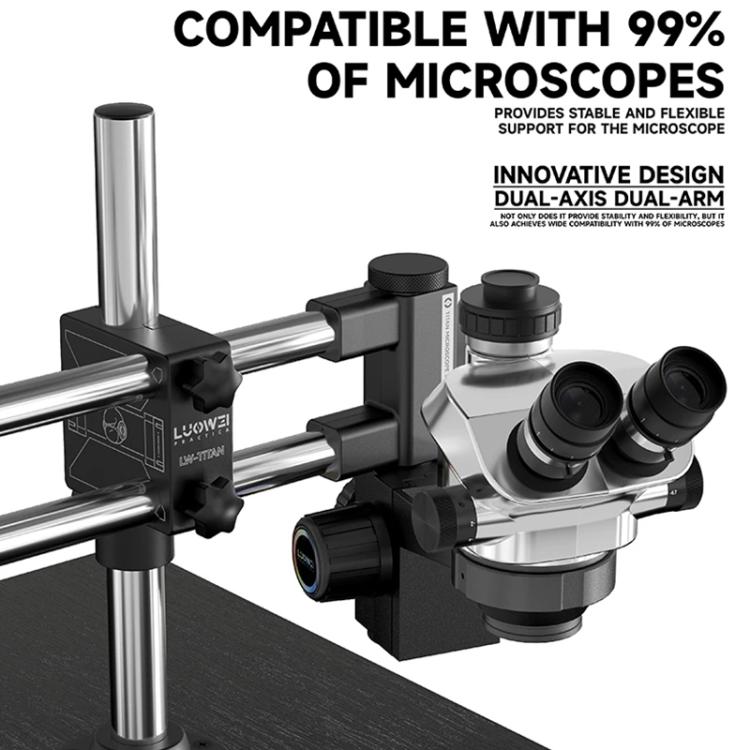 Supporto universale a doppio asse per microscopio Luowei LW-GK02 Titan con sollevamento rotante a 360 gradi., LUOWEI LW-GK02
