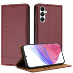 Custodia in ecopelle vegana antigraffio con design a cuciture per Galaxy A35 5G