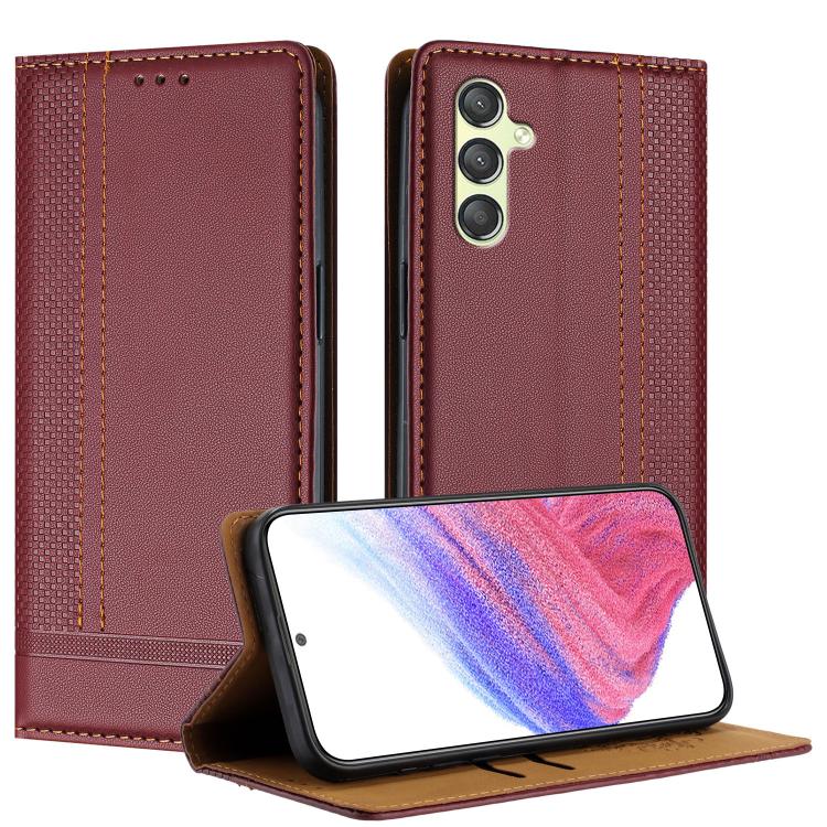 Custodia in ecopelle vegana antigraffio con design a cuciture per Galaxy A25 5G