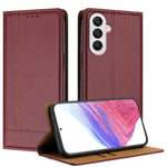 Custodia in ecopelle vegana antigraffio con design a cuciture per Galaxy A25 5G