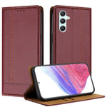 Custodia in ecopelle vegana antigraffio con design a cuciture per Galaxy A25 5G