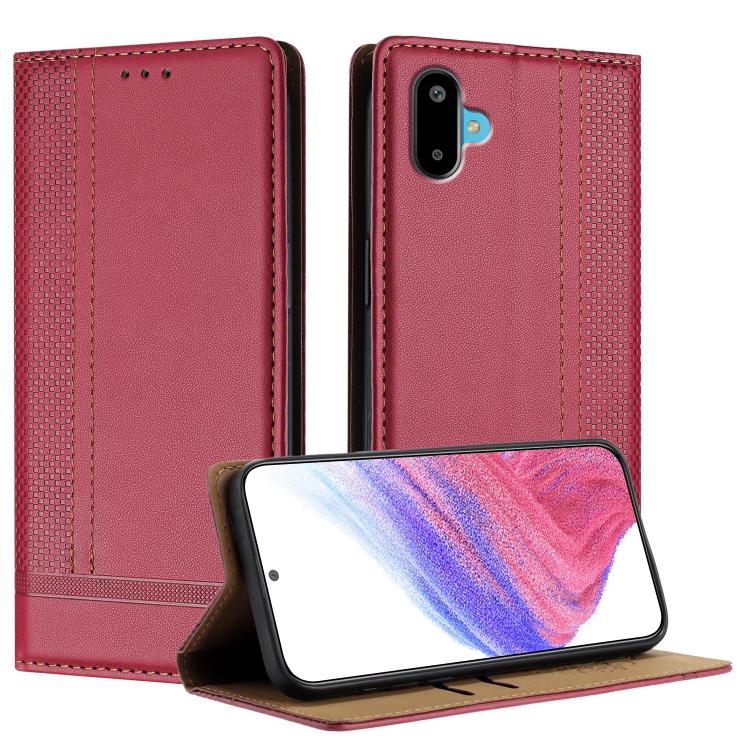 Custodia in ecopelle vegana antigraffio con design a cuciture per Galaxy F16 e