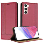 Custodia in ecopelle vegana antigraffio con design a cuciture per Galaxy S23+ e