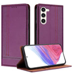 Custodia in ecopelle vegana antigraffio con design a cuciture per Galaxy S23+ e