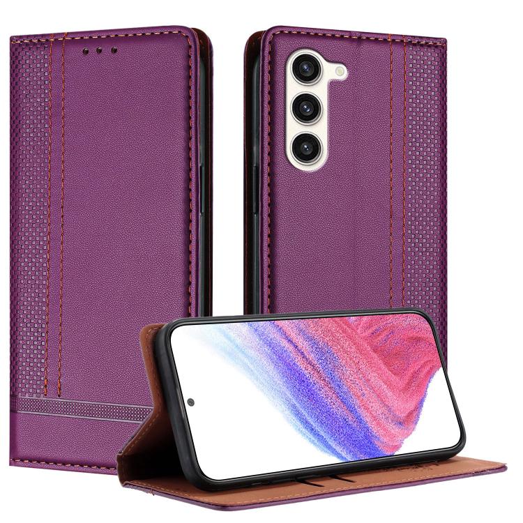 Custodia in ecopelle vegana antigraffio con design a cuciture per Galaxy S23+ e