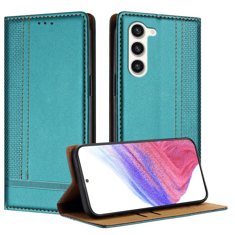 Custodia in ecopelle vegana antigraffio con design a cuciture per Galaxy S23+ e