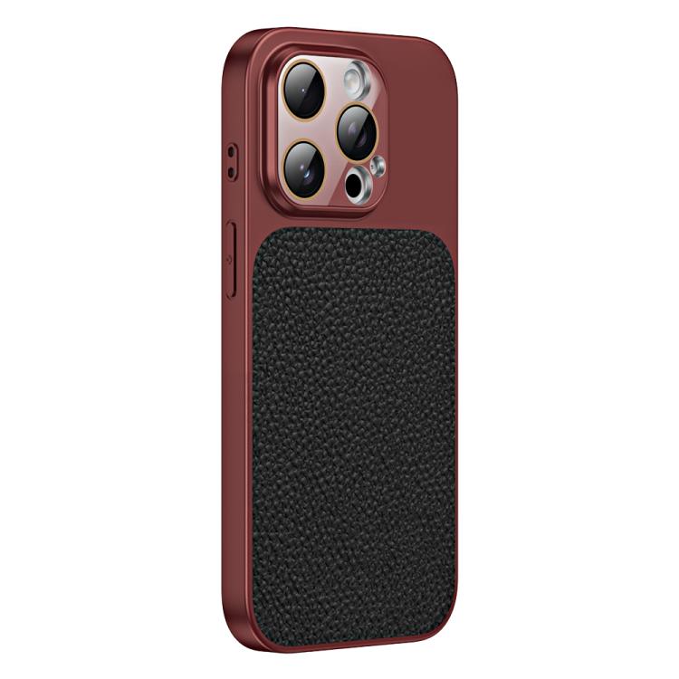 Custodia TPU con texture litchi e pellicola per iPhone 13 Pro