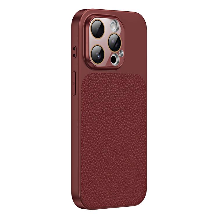 Custodia TPU con texture litchi e pellicola per iPhone 13 Pro