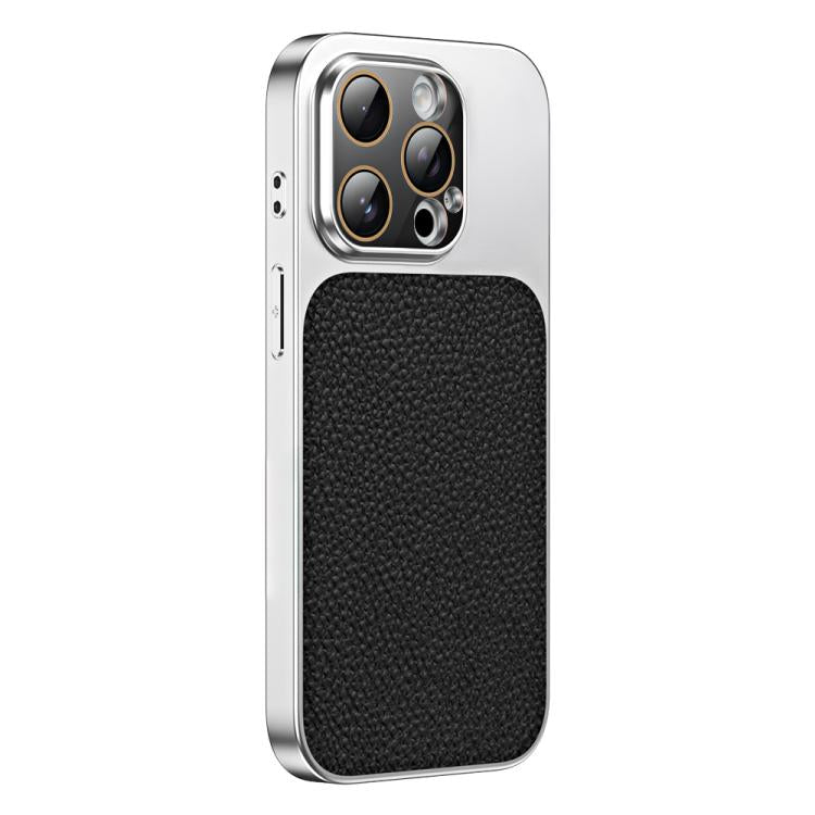 Custodia TPU con texture litchi e pellicola per iPhone 13 Pro