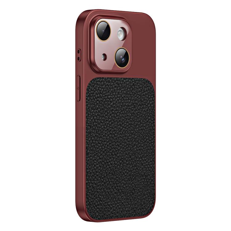 Custodia TPU con texture litchi e pellicola per iPhone 13 Pro