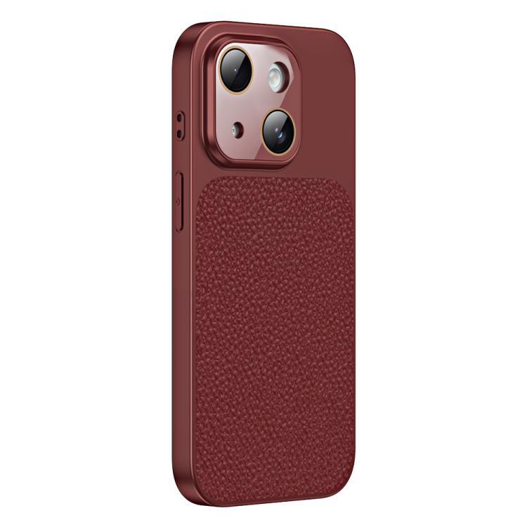 Custodia TPU con texture litchi e pellicola per iPhone 13 Pro