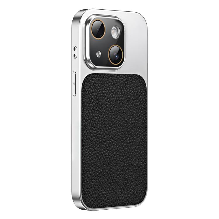 Custodia TPU con texture litchi e pellicola per iPhone 13 Pro