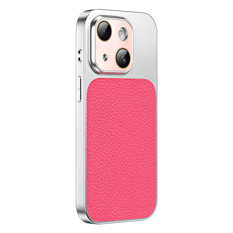 Custodia TPU con texture litchi e pellicola per iPhone 13 Pro