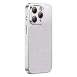Custodia TPU con texture litchi e pellicola per iPhone 12 Pro