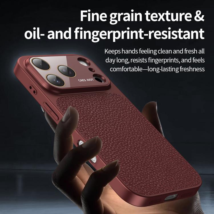 Custodia TPU con texture litchi e pellicola per iPhone 13 Pro