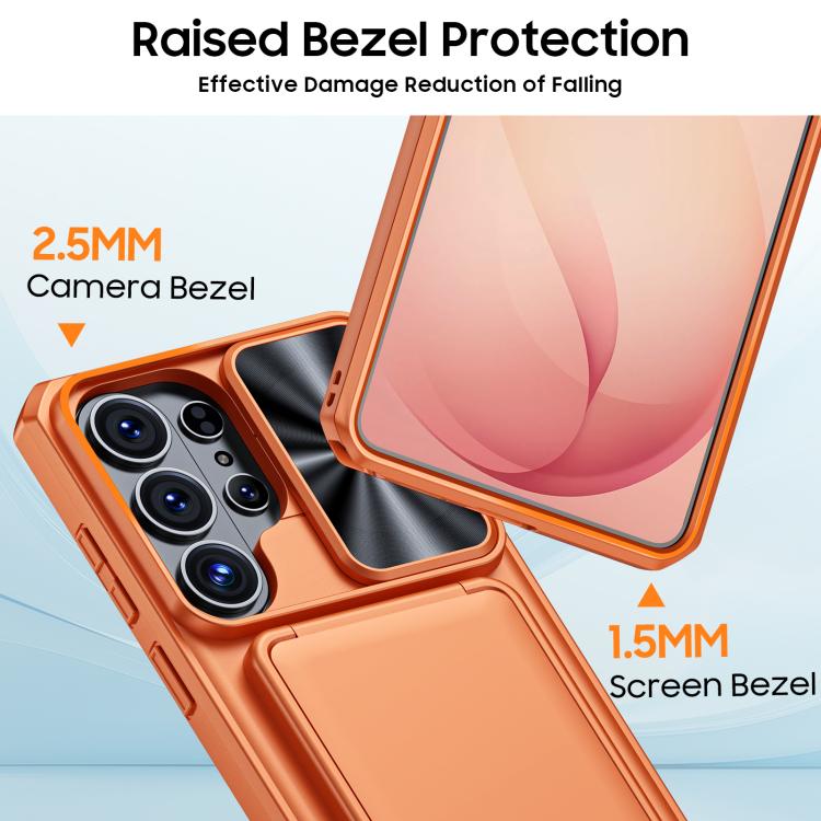 Custodia ibrida con porta carte e cover scorrevole per Galaxy S26, S25 e S24