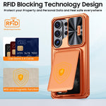 Custodia ibrida con porta carte e cover scorrevole per Galaxy S26, S25 e S24