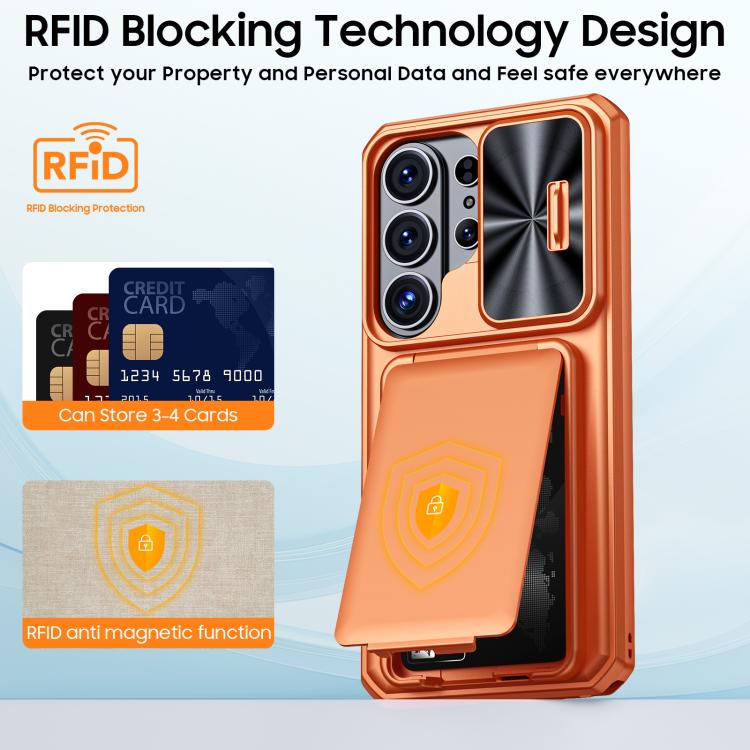 Custodia ibrida con porta carte e cover scorrevole per Galaxy S26, S25 e S24