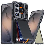 Custodia ibrida con porta carte e cover scorrevole per Galaxy S26, S25 e S24