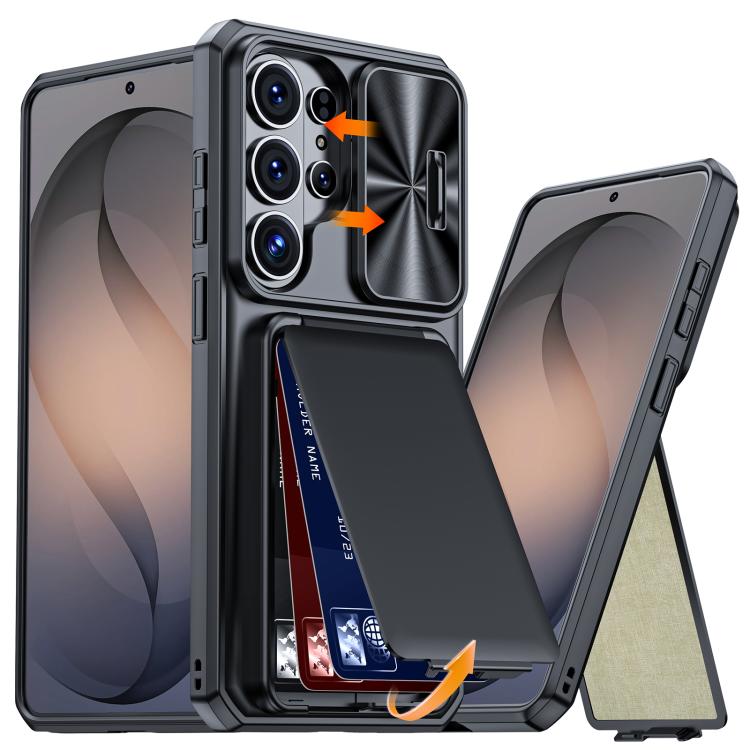 Custodia ibrida con porta carte e cover scorrevole per Galaxy S26, S25 e S24