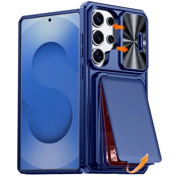 Custodia ibrida con porta carte e cover scorrevole per Galaxy S26, S25 e S24