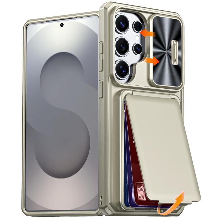 Custodia ibrida con porta carte e cover scorrevole per Galaxy S26, S25 e S24