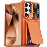 Custodia ibrida con porta carte e cover scorrevole per Galaxy S26, S25 e S24