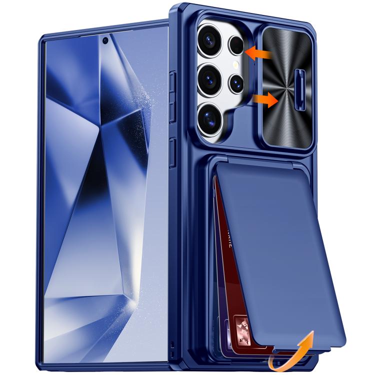 Custodia ibrida con porta carte e cover scorrevole per Galaxy S26, S25 e S24