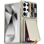 Custodia ibrida con porta carte e cover scorrevole per Galaxy S26, S25 e S24