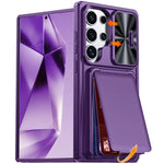 Custodia ibrida con porta carte e cover scorrevole per Galaxy S26, S25 e S24