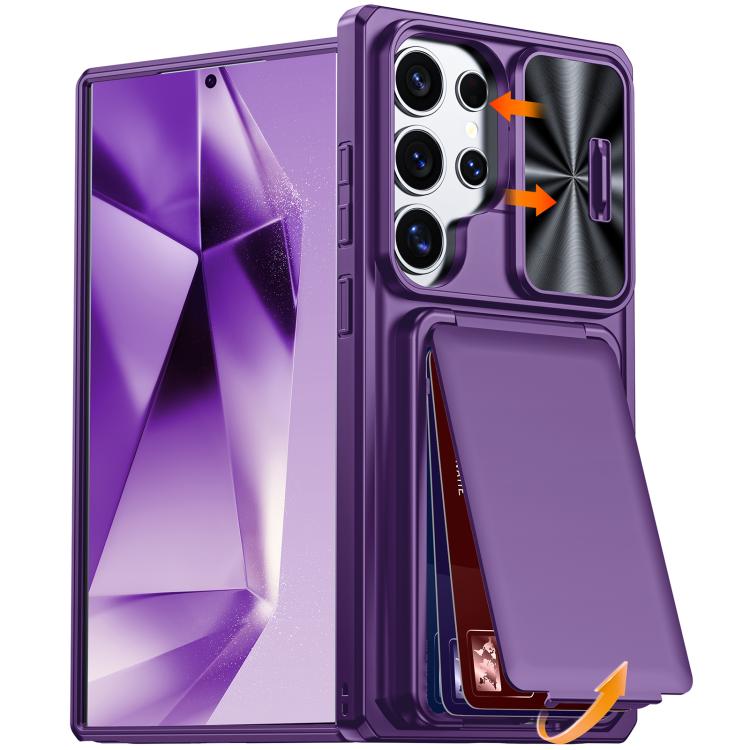 Custodia ibrida con porta carte e cover scorrevole per Galaxy S26, S25 e S24