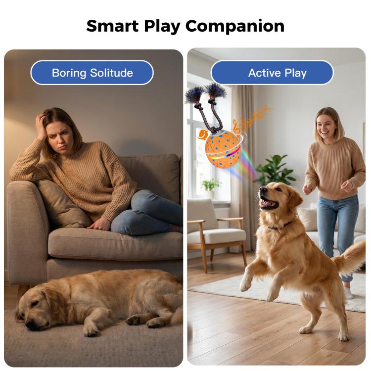 Palla giocattolo automatica per cani con luci e suoni