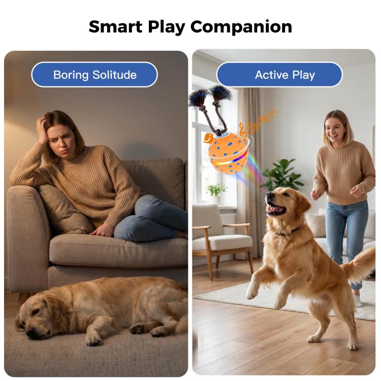 Palla giocattolo automatica per cani con luci e suoni