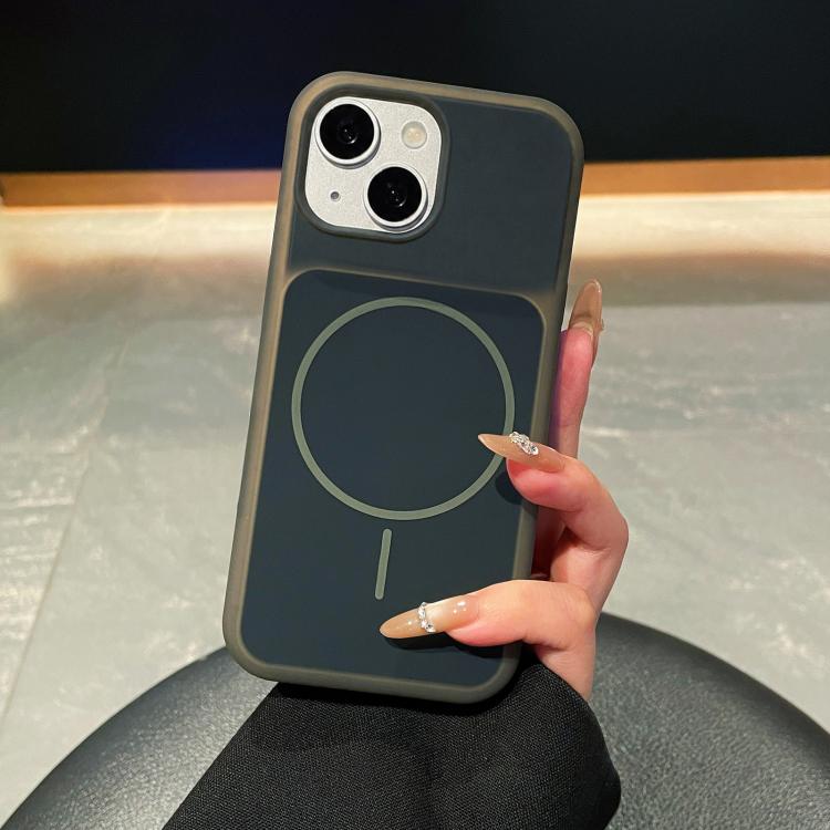 Custodia magnetica in silicone liquido per iPhone 14 e 15