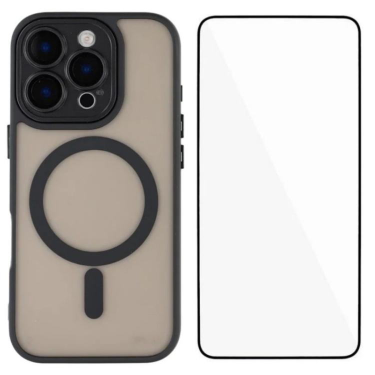 Custodia ibrida PC TPU con vetro per iPhone 16 e 15 Pro Max