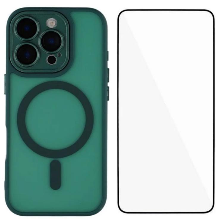 Custodia ibrida PC TPU con vetro per iPhone 16 e 15 Pro Max