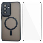 Custodia ibrida magnetica in PC e TPU con protezione schermo per Galaxy A15, A55