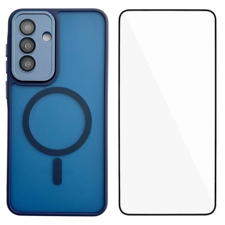 Custodia ibrida magnetica in PC e TPU con protezione schermo per Galaxy A15, A55
