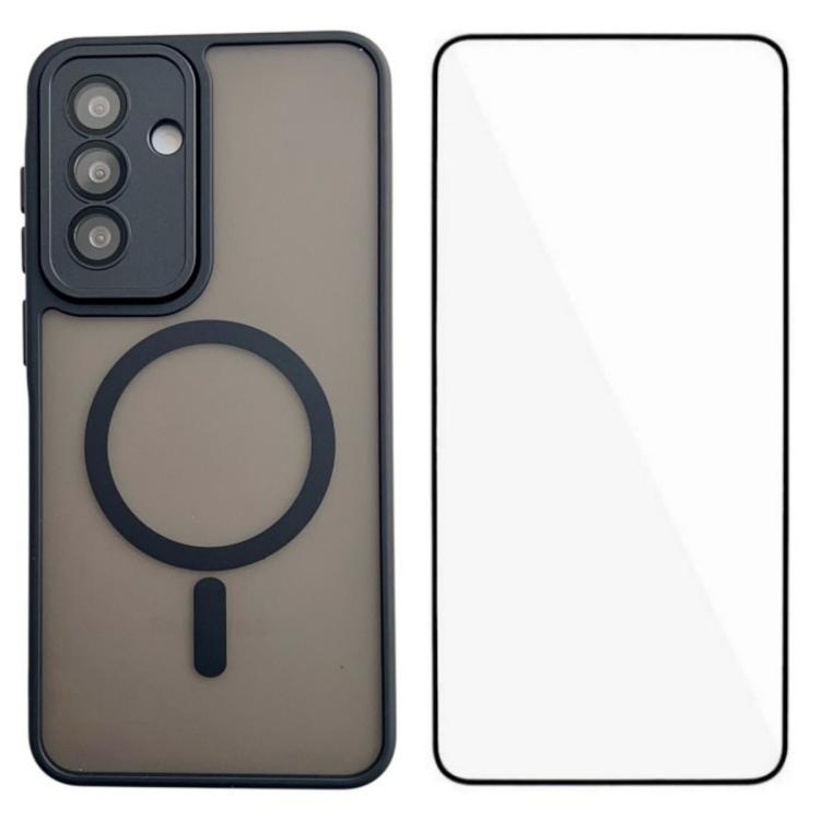 Custodia ibrida magnetica in PC e TPU con protezione schermo per Galaxy A15, A55