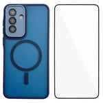 Custodia ibrida magnetica in PC e TPU con protezione schermo per Galaxy A15, A55