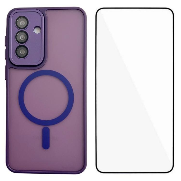 Custodia ibrida magnetica in PC e TPU con protezione schermo per Galaxy A15, A55