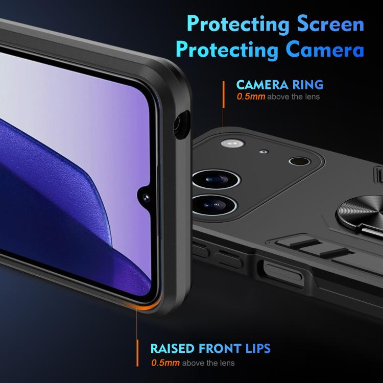 Custodia antiurto con supporto e 2 pellicole per iPhone