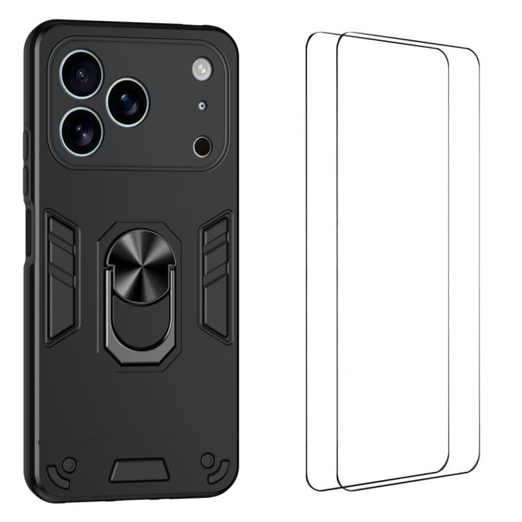 Custodia antiurto con supporto e 2 pellicole per iPhone