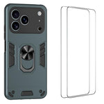 Custodia antiurto con supporto e 2 pellicole per iPhone