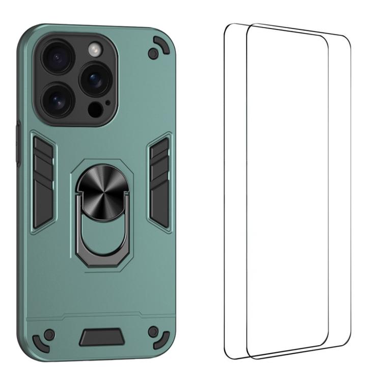 Custodia antiurto con supporto e 2 pellicole per iPhone