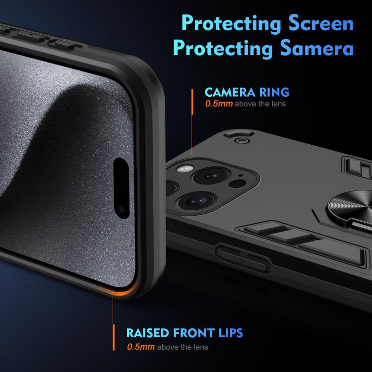 Custodia antiurto WANLONFENG con supporto per iPhone 15 Pro