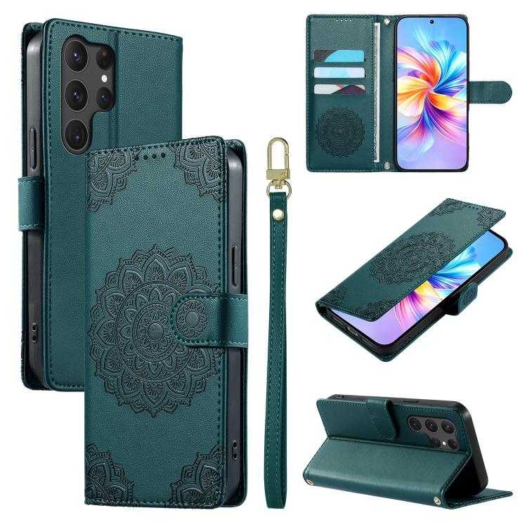 Custodia in ecopelle con cinturino e chiusura magnetica per Galaxy S25 Ultra
